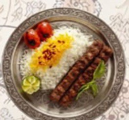 كباب لحم مع أرز