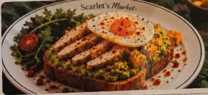 Grilled Chicken and Guacamole Toast