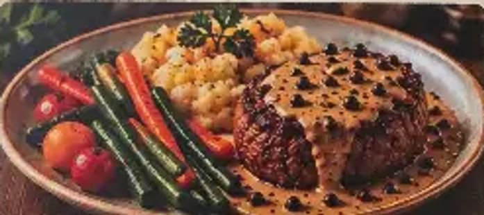 Beef Filet in Peppercorn Sauce