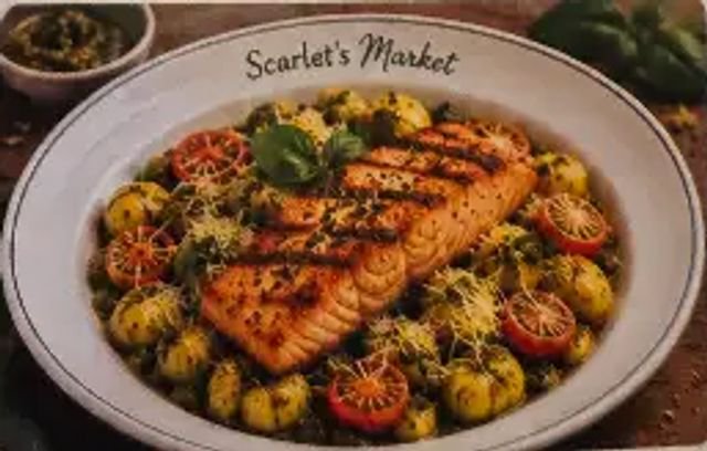 Gnocchi Salmon Pesto Sauce