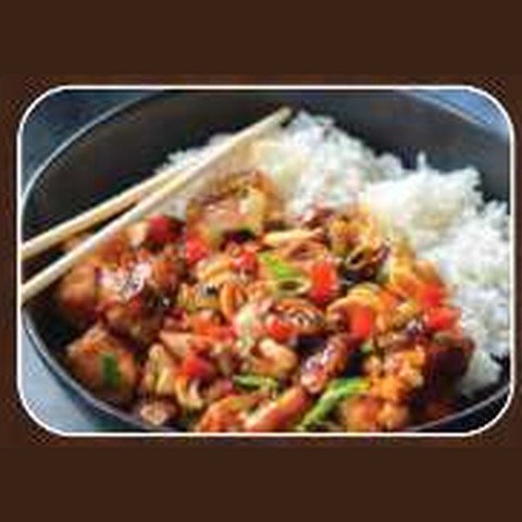 مرغ کونگ پائو با برنج
