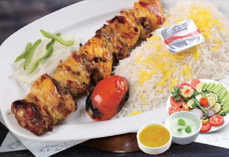 كباب دجاج بوتي مع أرز إيراني